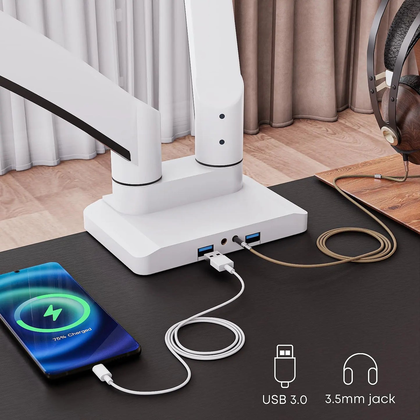 PUTORSEN Premium Heavy Duty Dual Monitor Mount for Most 17 to 35 Inch Screens（副本） PUTORSEN
