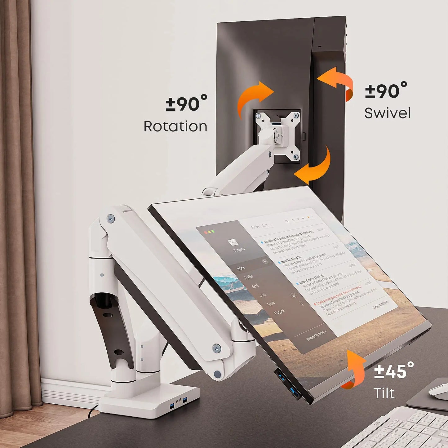 PUTORSEN Premium Heavy Duty Dual Monitor Mount for Most 17 to 35 Inch Screens（副本） PUTORSEN