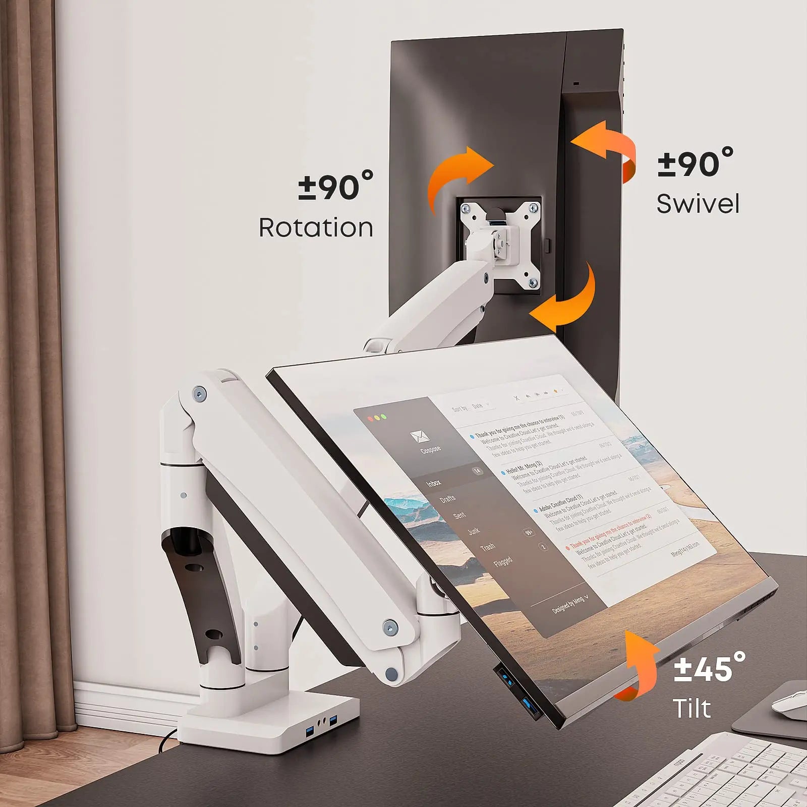 PUTORSEN Premium Heavy Duty Dual Monitor Mount for Most 17 to 35 Inch Screens（副本） PUTORSEN