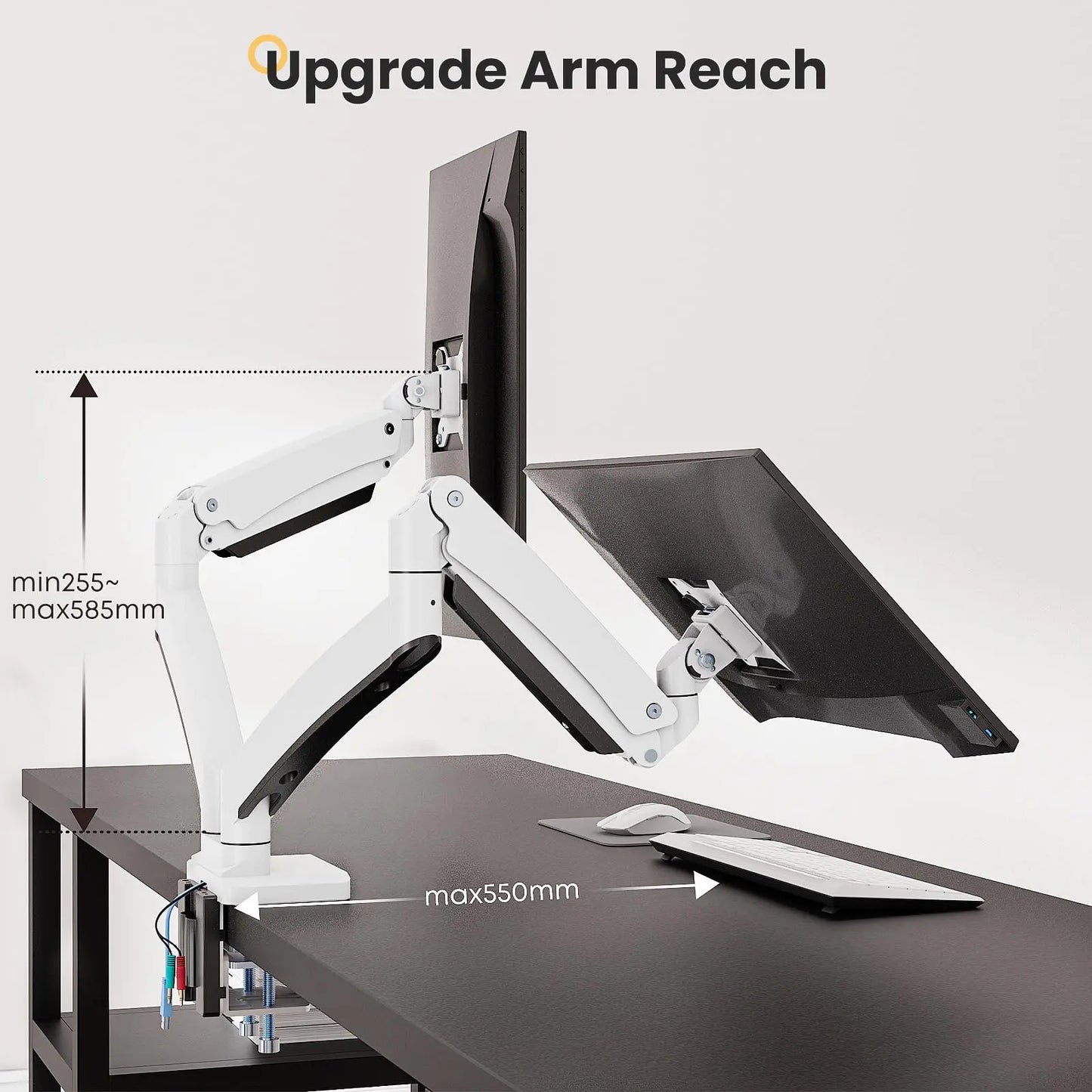 PUTORSEN Premium Heavy Duty Dual Monitor Mount for Most 17 to 35 Inch Screens（副本） PUTORSEN