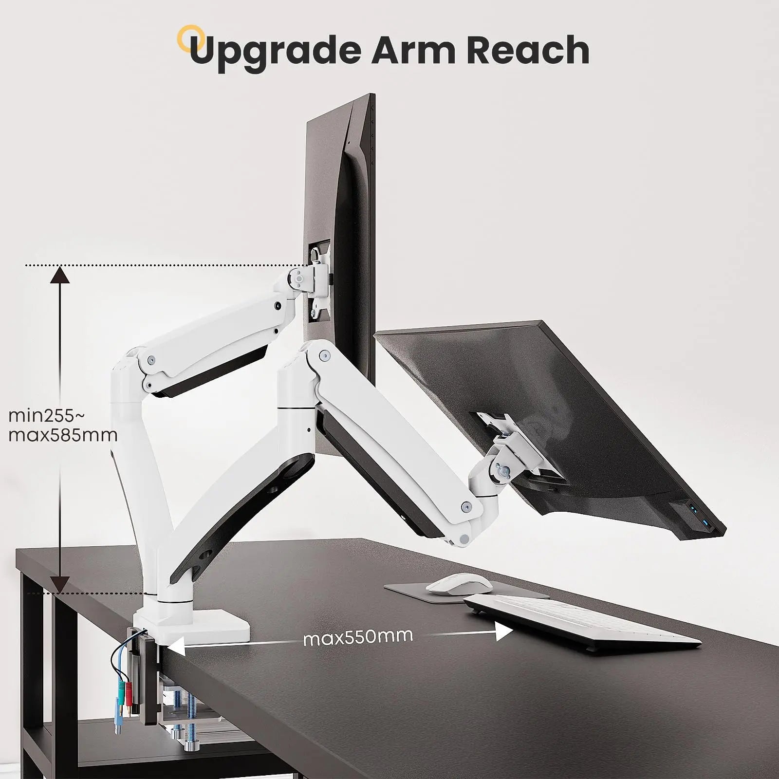 PUTORSEN Premium Heavy Duty Dual Monitor Mount for Most 17 to 35 Inch Screens（副本） PUTORSEN