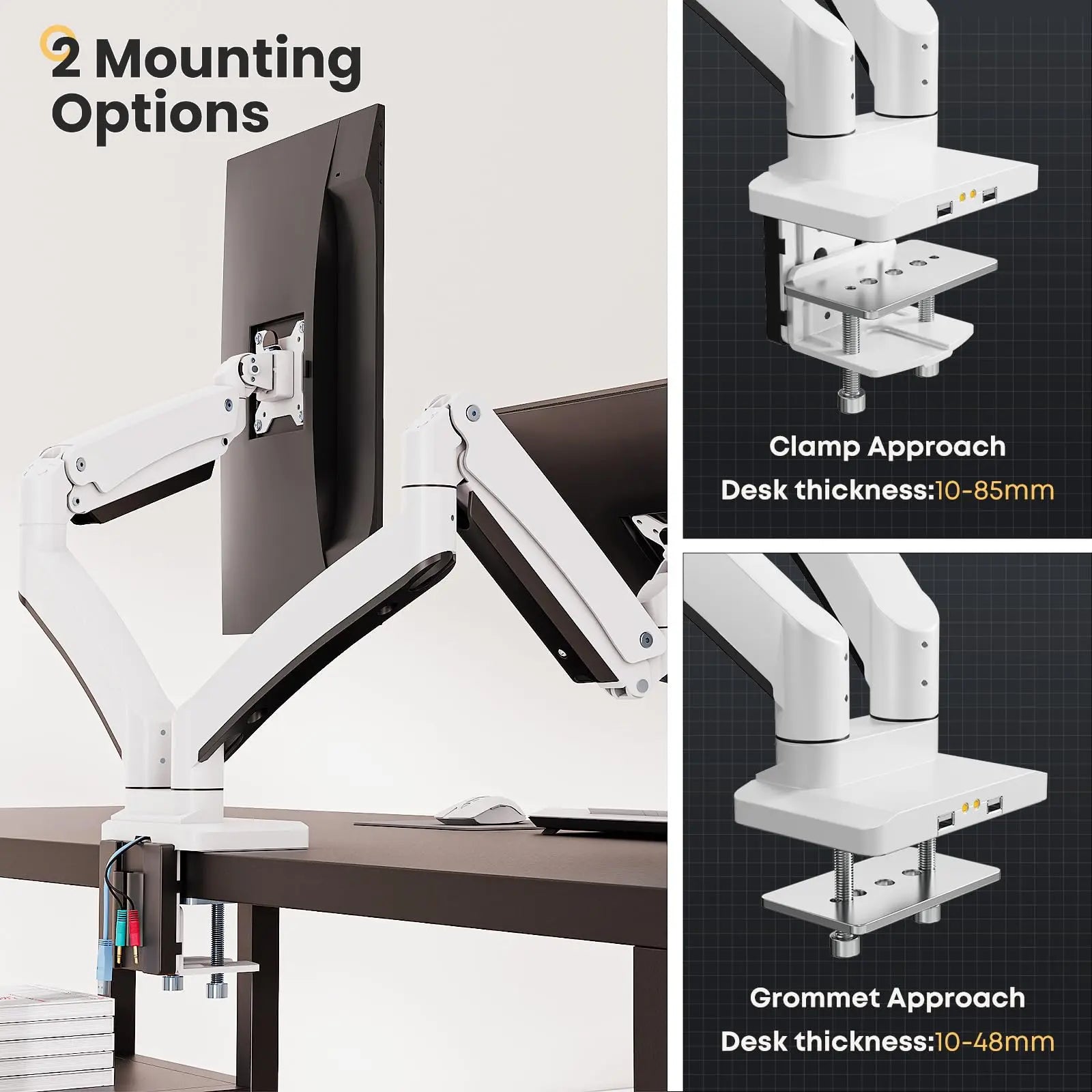 PUTORSEN Premium Heavy Duty Dual Monitor Mount for Most 17 to 35 Inch Screens（副本） PUTORSEN