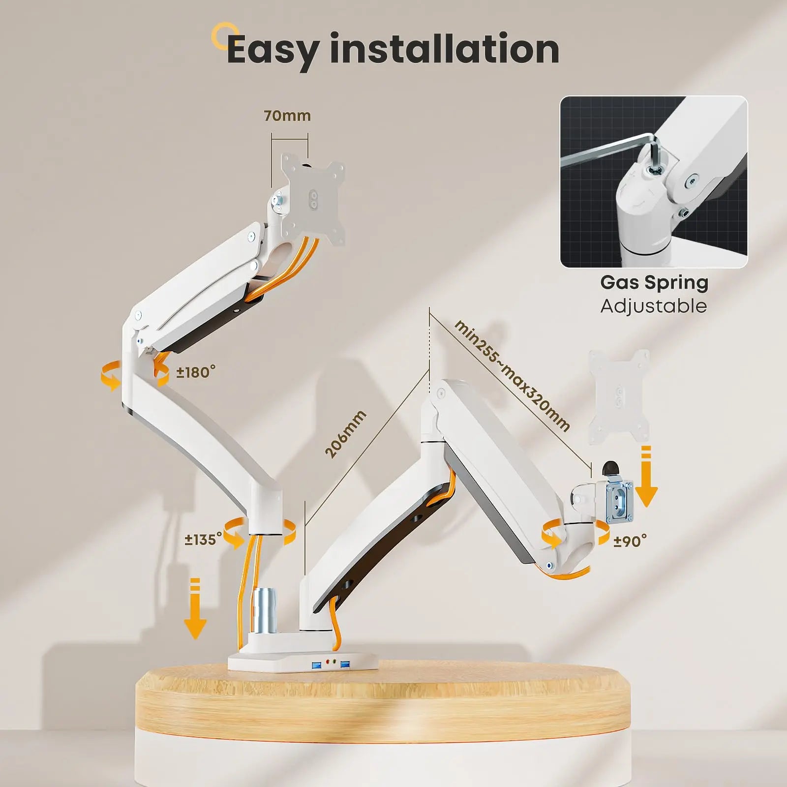 PUTORSEN Premium Heavy Duty Dual Monitor Mount for Most 17 to 35 Inch Screens（副本） PUTORSEN