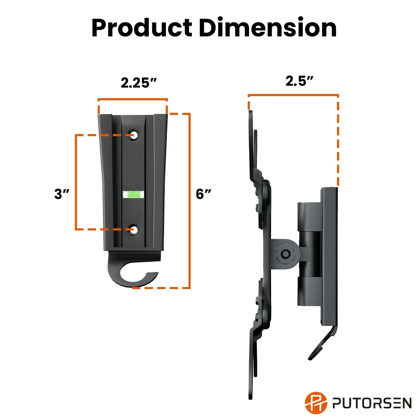 PUTORSEN RV TV Mount for 13-43 inch TVs and up to 44lbs, Quick Release RV TV Wall Mount with Dual Wall Plates, Low Profile Detachable TV Bracket for Indoor Camper Trailer Motorhome PUTORSEN