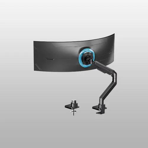 PUTORSEN Single Monitor Arm Heavy-Duty for 17-49 inch Screen - Supports Up to 44 lbs,Ultrawide Full Motion Monitor Arm Desk Mount for Office & Gaming, Black PUTORSEN