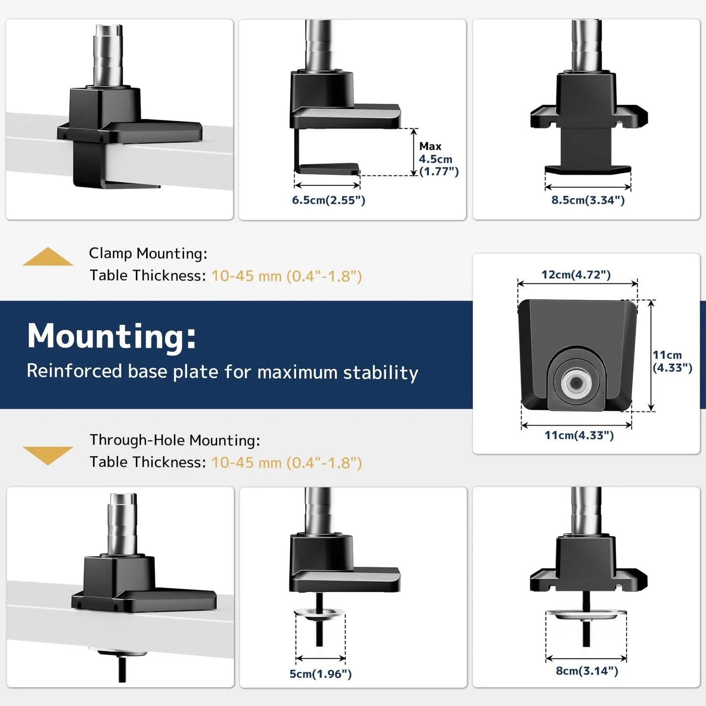 PUTORSEN Single Monitor Arm Heavy-Duty for 17-49 inch Screen - Supports Up to 44 lbs,Ultrawide Full Motion Monitor Arm Desk Mount for Office & Gaming, Black PUTORSEN