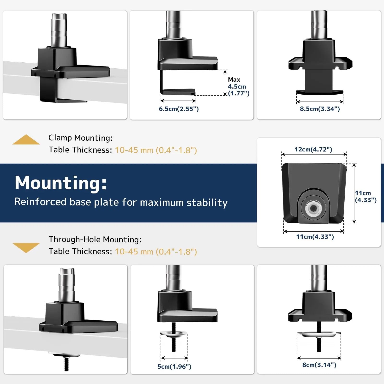 PUTORSEN Single Monitor Arm Heavy-Duty for 17-49 inch Screen - Supports Up to 44 lbs,Ultrawide Full Motion Monitor Arm Desk Mount for Office & Gaming, Black PUTORSEN