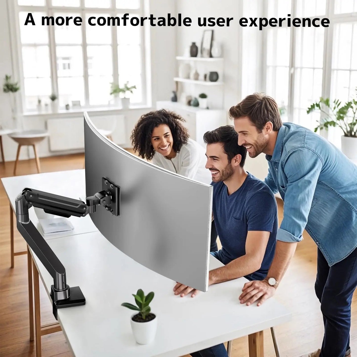 PUTORSEN Single Monitor Arm Heavy-Duty for 17-49 inch Screen - Supports Up to 44 lbs,Ultrawide Full Motion Monitor Arm Desk Mount for Office & Gaming, Black PUTORSEN