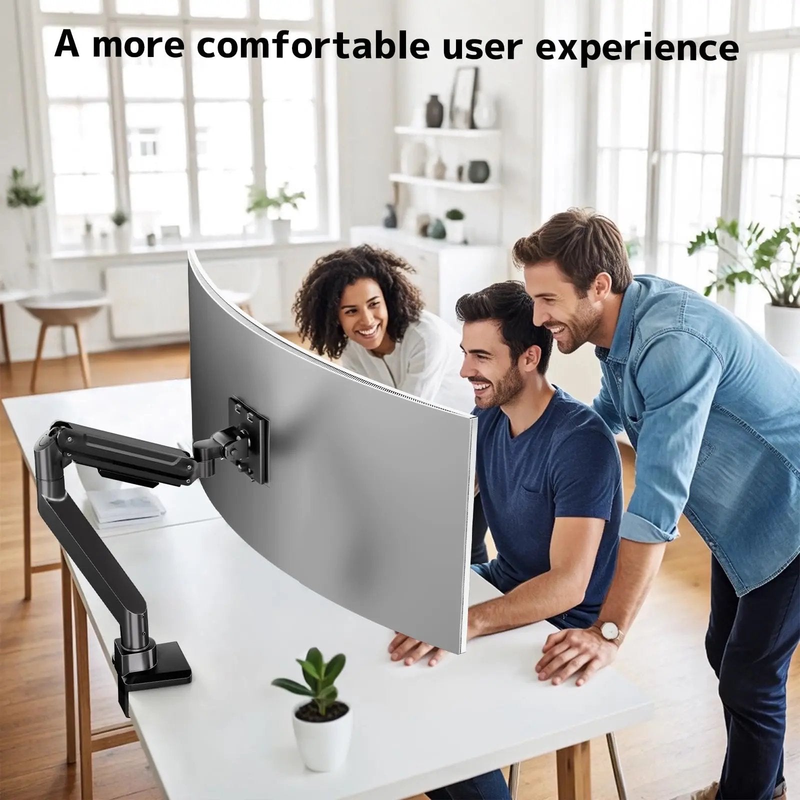 PUTORSEN Single Monitor Arm Heavy-Duty for 17-49 inch Screen - Supports Up to 44 lbs,Ultrawide Full Motion Monitor Arm Desk Mount for Office & Gaming, Black PUTORSEN