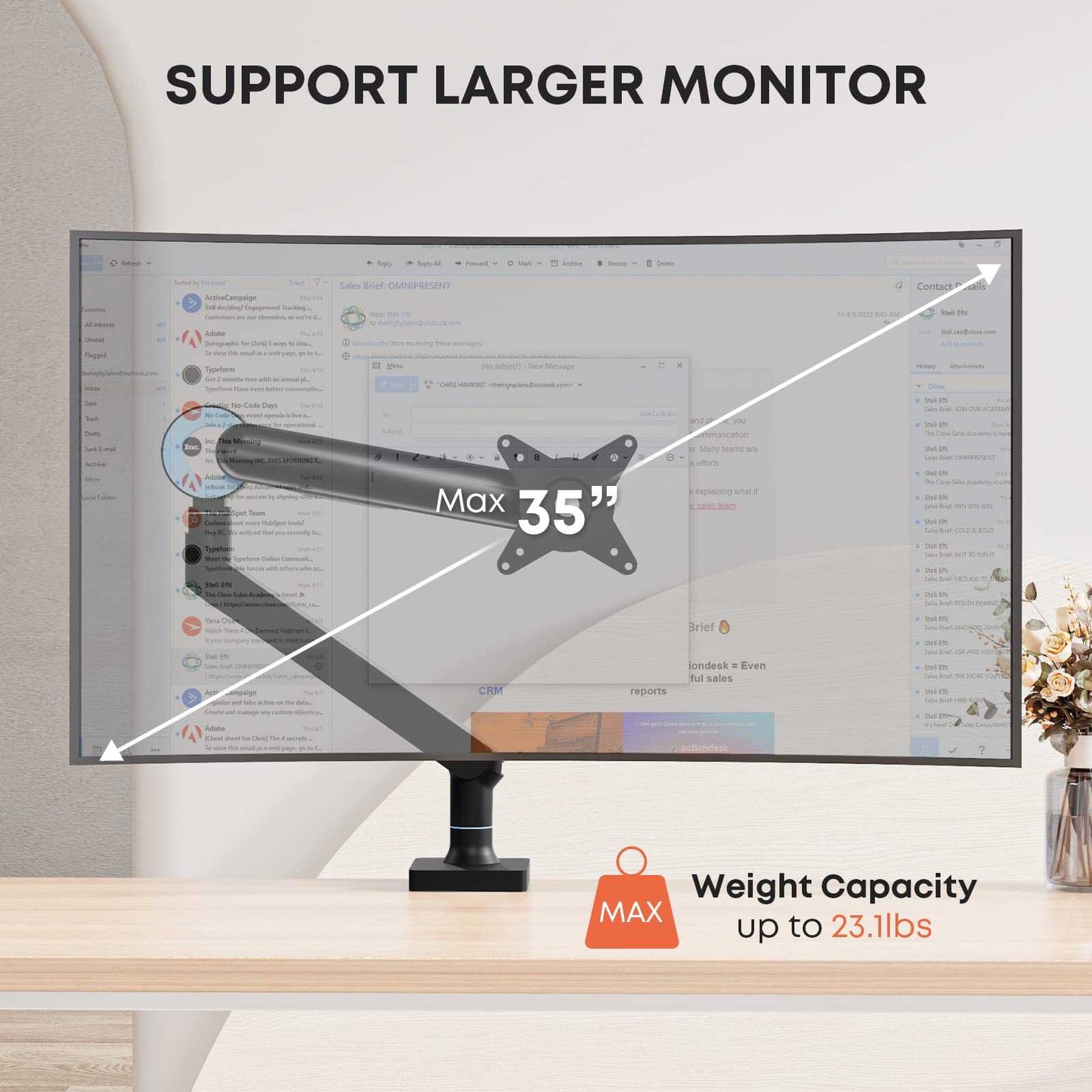 PUTORSEN Single Monitor Arm Mount PUTORSEN