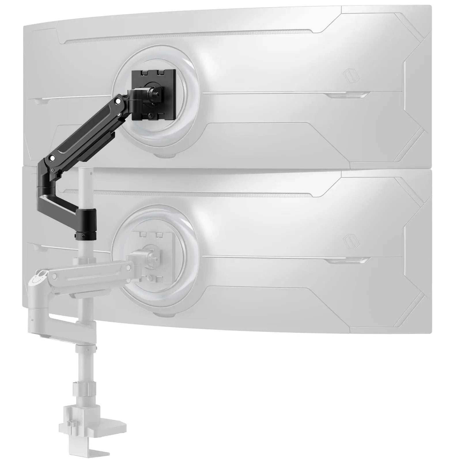 PUTORSEN Single Monitor Mount for 17-49 Inch Flat & Curved Screens, Gas Spring Arm Accessory, Swivel and Tilt, Individual Gas Spring Arm Components (Without Pole and Base), Max 20 kg, VESA 75x75/100x100mm PUTORSEN