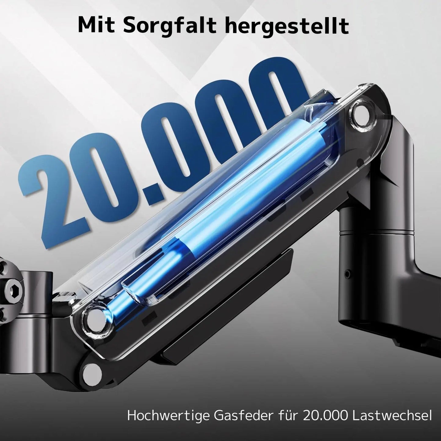 PUTORSEN Single Monitor Mount for 17-49 Inch Flat & Curved Screens, Gas Spring Arm Accessory, Swivel and Tilt, Individual Gas Spring Arm Components (Without Pole and Base), Max 20 kg, VESA 75x75/100x100mm PUTORSEN