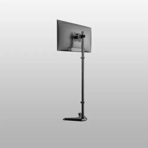 PUTORSEN Single Tall Monitor Stand with 48" Pole, Freestanding Extra Long Monitor Floor Mount, Fits Up to 32" Screens, Supports 19.8 lbs PUTORSEN