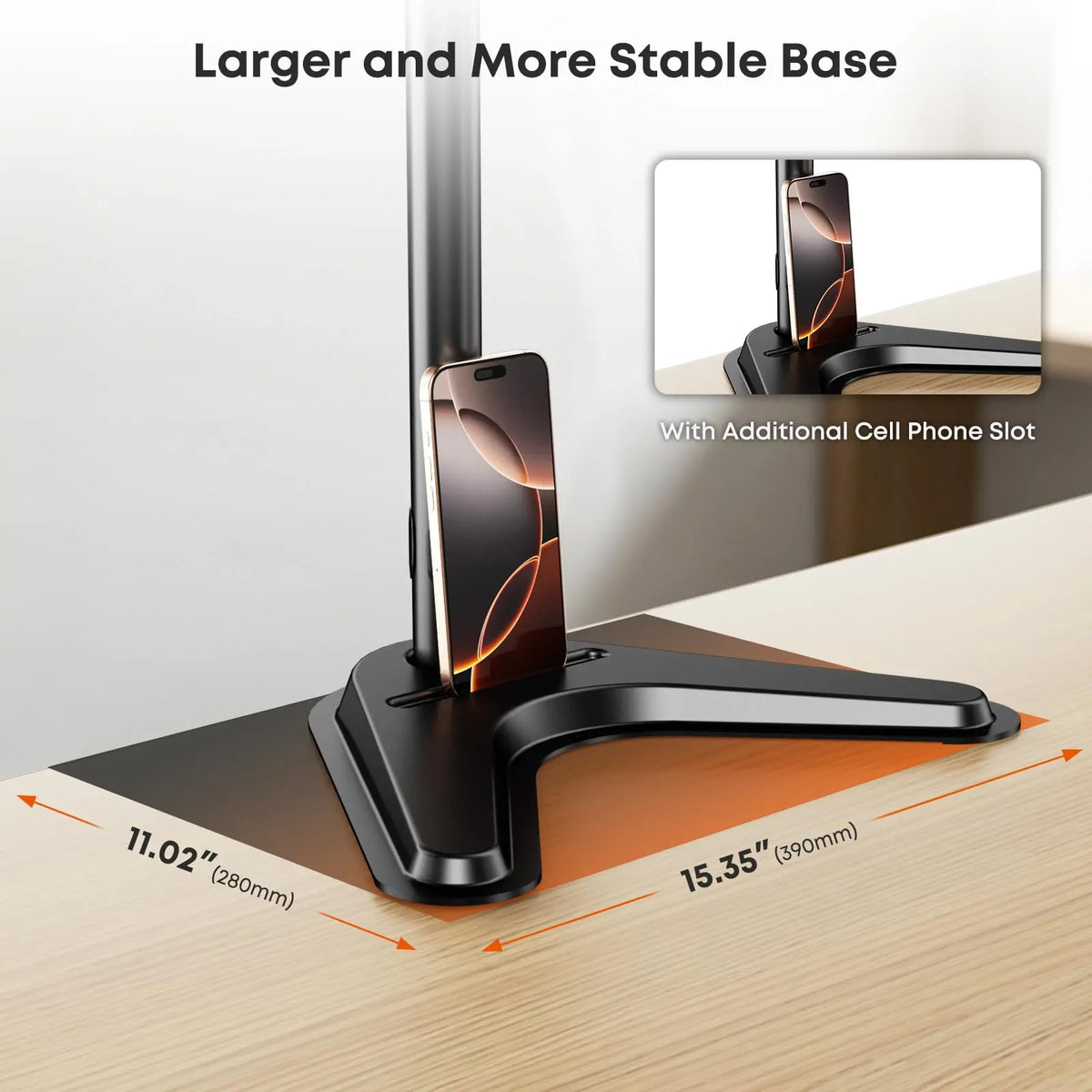 PUTORSEN Single Tall Monitor Stand with 48" Pole, Freestanding Extra Long Monitor Floor Mount, Fits Up to 32" Screens, Supports 19.8 lbs PUTORSEN