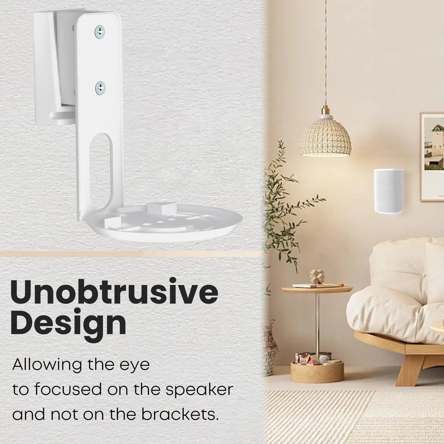 PUTORSEN Speaker Wall Mount for Sonos Era 100,Tilt & Swivel Speaker Shelf Bracket for Better Audio Enjoyment,Cable Management,Hold up to 6.6lbs (1 Pack White) PUTORSEN