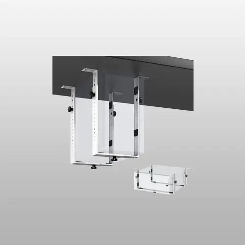 PUTORSEN Support PC sous Bureau, Charge maximale 35 kg, Blanc, réglable en hauteur et largeur, bonne ventilation, montage facile avec notice PUTORSEN