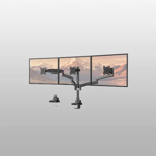 PUTORSEN Triple Monitor Mount for 17 to 32 inch Screens, Fully Adjustable 3 Monitor Stand with Heavy Duty Clamp and Grommet Mounting, 22 lbs per Arm PUTORSEN