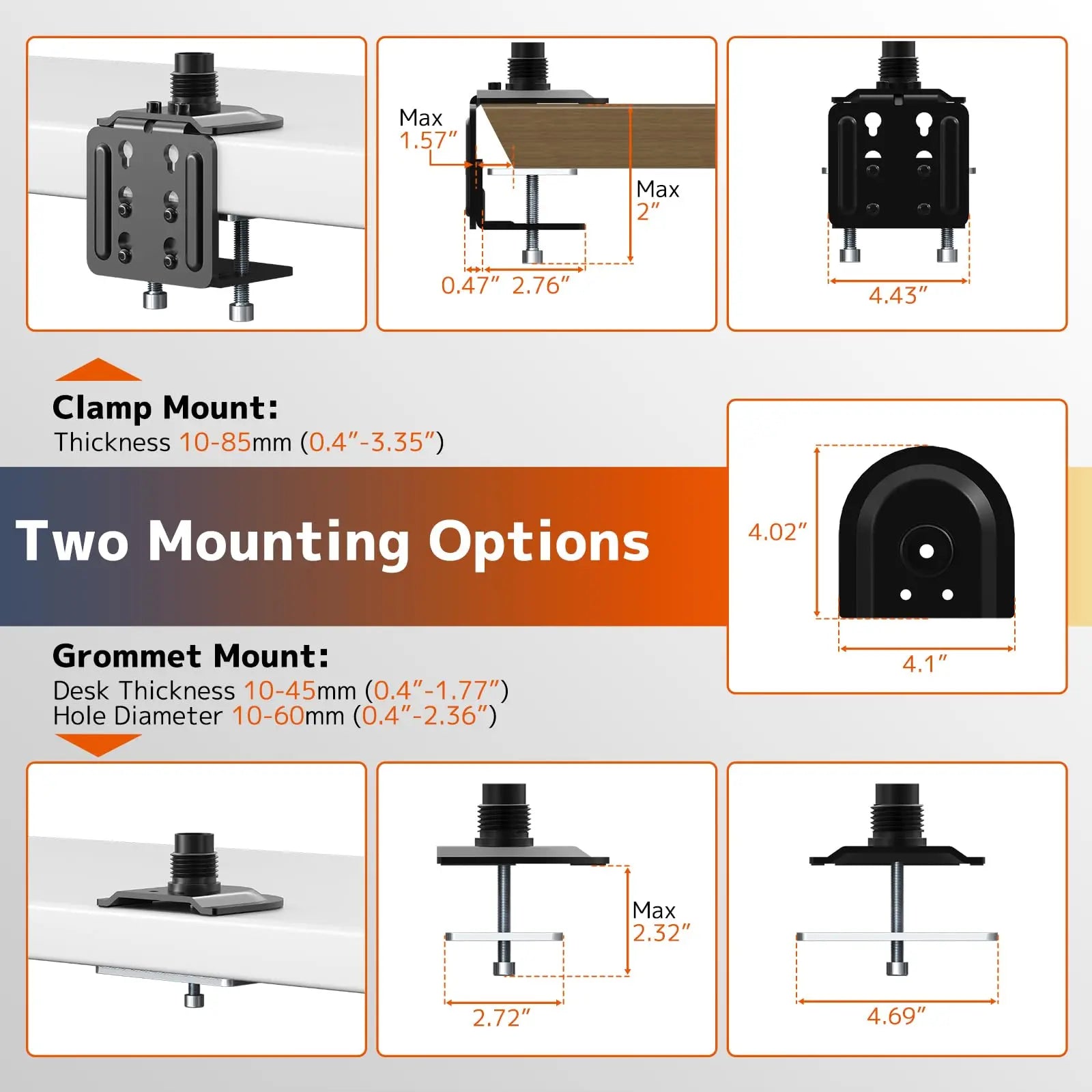 PUTORSEN Triple Monitor Mount for Up to 49" Ultrawide and 32" Monitors per Side Arm, Extra Tall 3 Monitor Desk Mount Holds up to 44 lbs, VESA 75/100 mm PUTORSEN