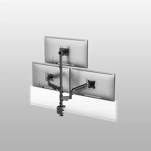 PUTORSEN Triple Monitor Mount for up to 32-inch Screens, Heavy Duty 3 Monitor Desk Mount with Gas Spring Arms, Fully Adjustable Tilt Swivel Rotation, Holds 19.8 lbs per Arm PUTORSEN