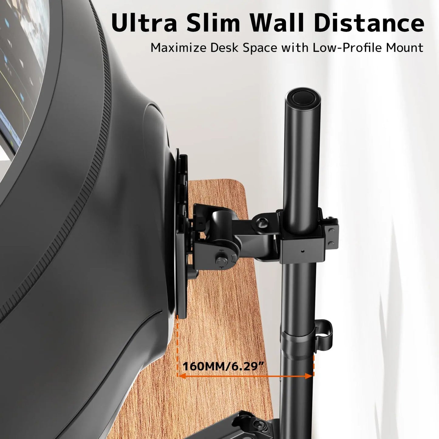 PUTORSEN Triple Monitor Mount up to 49 inches, Fully Adjustable Heavy Duty 3 Monitor Arm with Gas Spring, Desk Mount for 3 Screens, C-Clamp & Grommet Base, Holds 44 lbs PUTORSEN