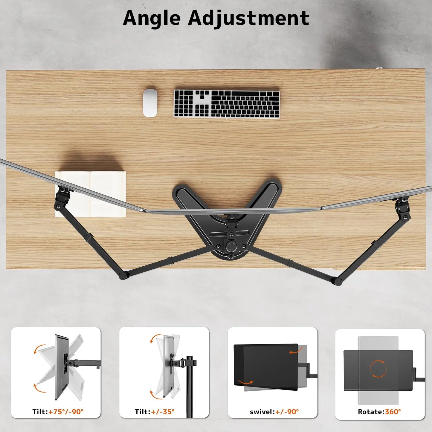 PUTORSEN Triple Monitor Stand, Heavy Fully Adjustable Motion Mount Fits 3 Screens up to 27 inche, Free Standing Desk Stand with Base and Cable Management PUTORSEN