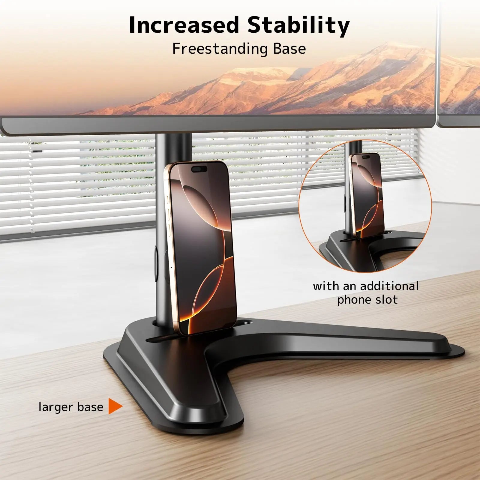 PUTORSEN Triple Monitor Stand, Heavy Fully Adjustable Motion Mount Fits 3 Screens up to 27 inche, Free Standing Desk Stand with Base and Cable Management PUTORSEN