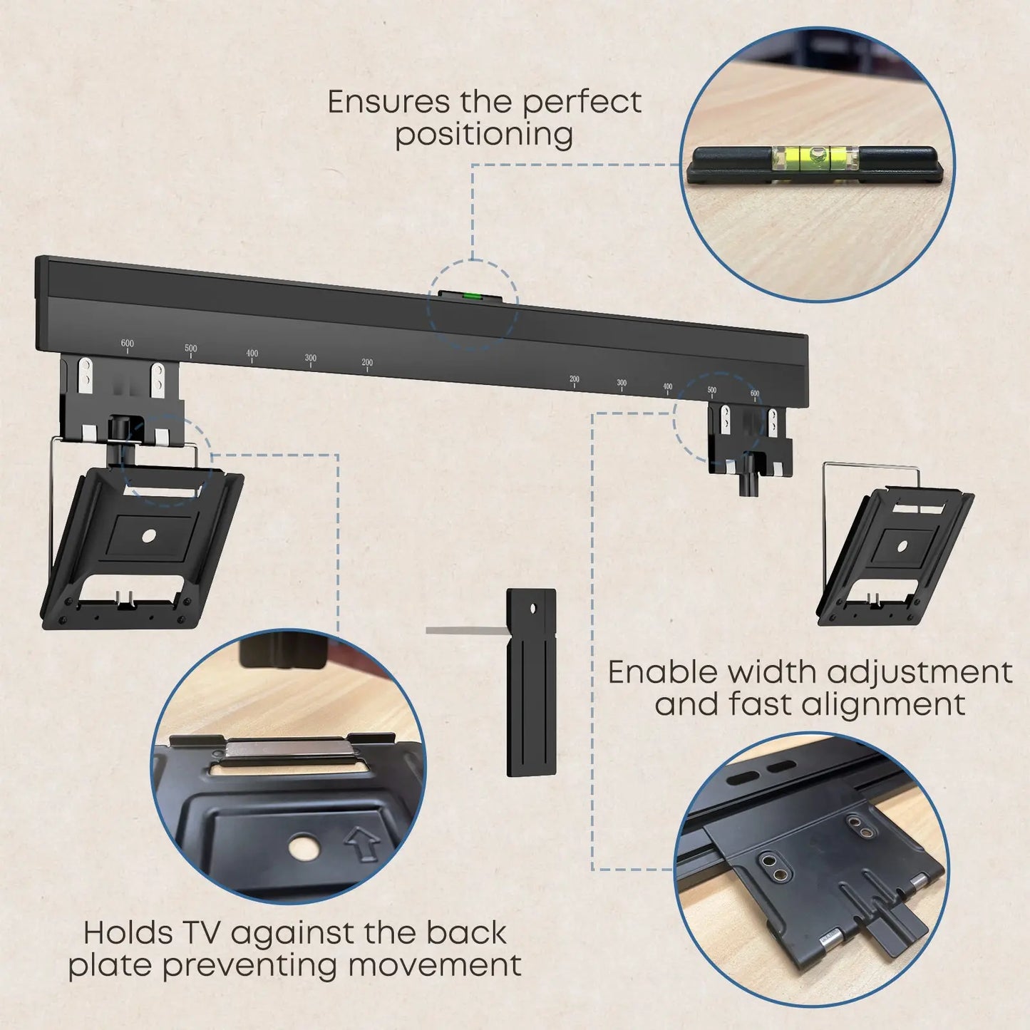 PUTORSEN Ultra Slim Wall Mount Bracket Suitable for 37-80 ” TVs PUTORSEN