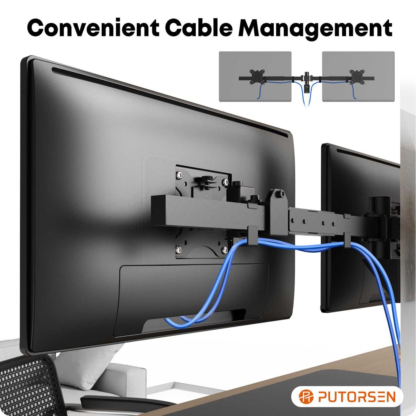 PUTORSEN Ultra Wide 24-38 Inch Dual Monitor Wall Mount PUTORSEN