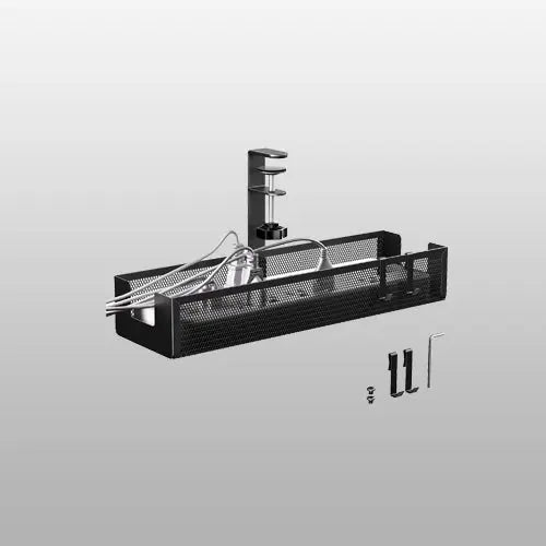 PUTORSEN Under-Desk Cable Management Tray - No Drilling Required, Cable Tray for Managing Cables and Power Strips, Desk Cable Management for Office and Home PUTORSEN