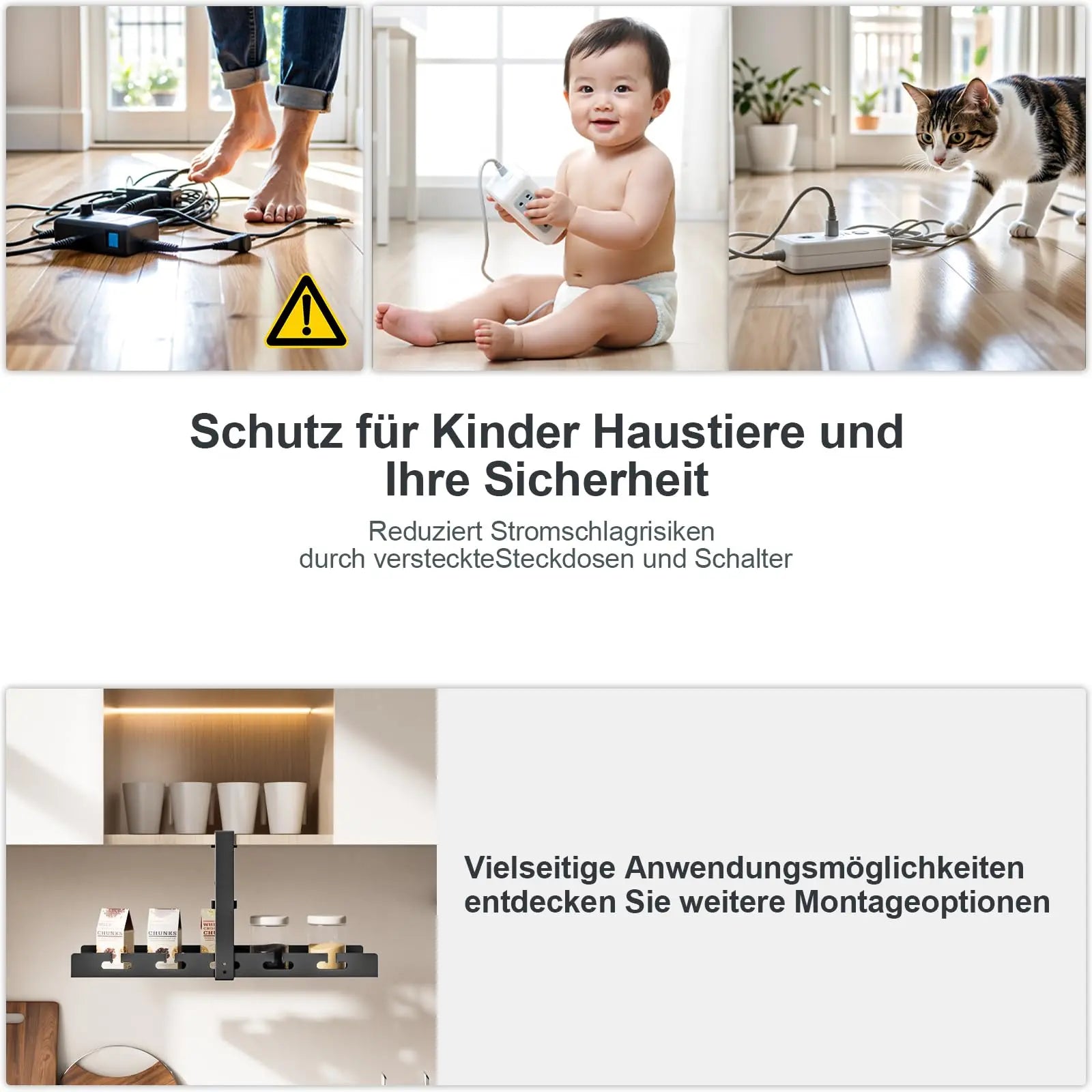 PUTORSEN Under Desk Cable Management Tray | 40cm | Tool-Free Clamp-On Installation | Steel Frame for Office & Home Office | Black PUTORSEN