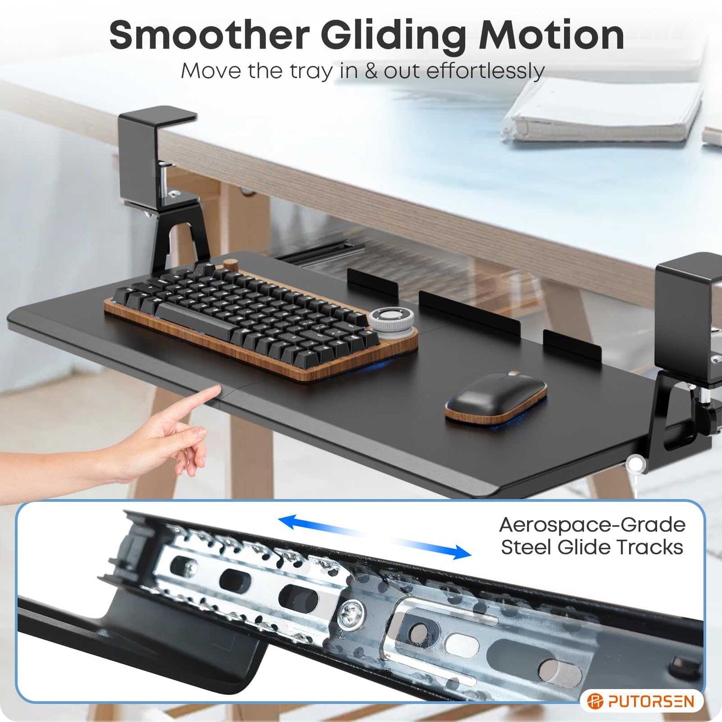 PUTORSEN Under Desk Keyboard Tray PUTORSEN