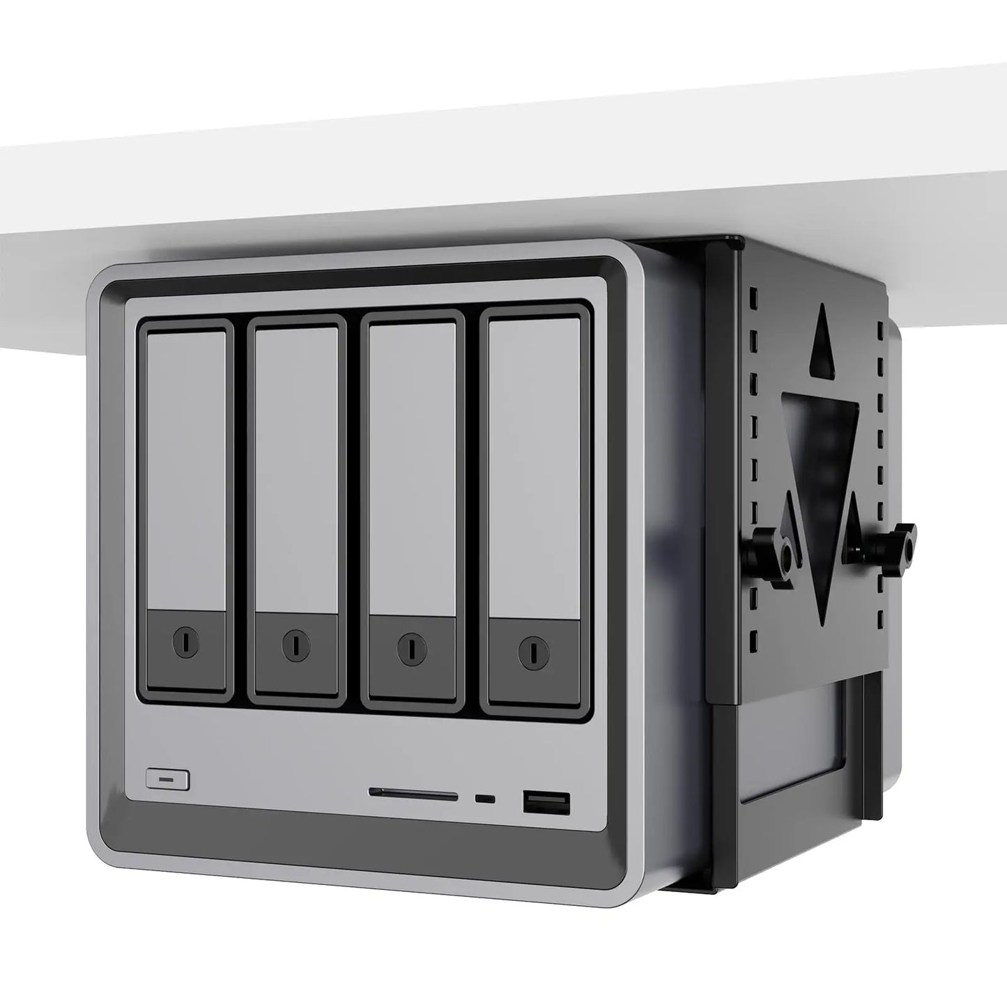 PUTORSEN Under Desk Mini PC Mount NAS Mount Bracket Holder, Height and Width Adjustable CPU Holder for Mac mini Desktop Computer, Mini PC, Small Form Factor Desktop Tower, Black PUTORSEN