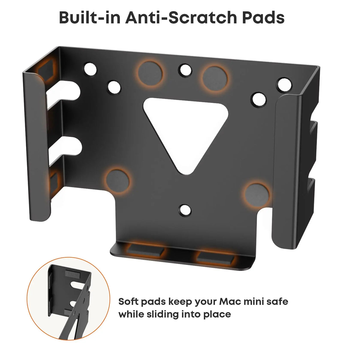 PUTORSEN Under Desk Mount for Mac mini M4/M4 Pro 2024, VESA-Compatible, Can Be Mounted Behind Monitor PUTORSEN