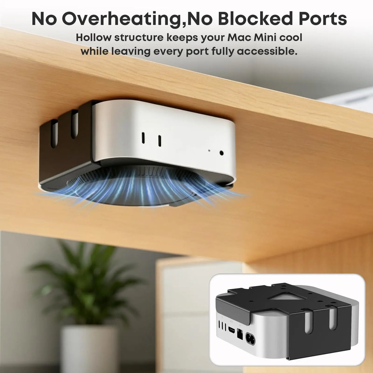 PUTORSEN Under Desk Mount for Mac mini M4/M4 Pro 2024, VESA-Compatible, Can Be Mounted Behind Monitor PUTORSEN
