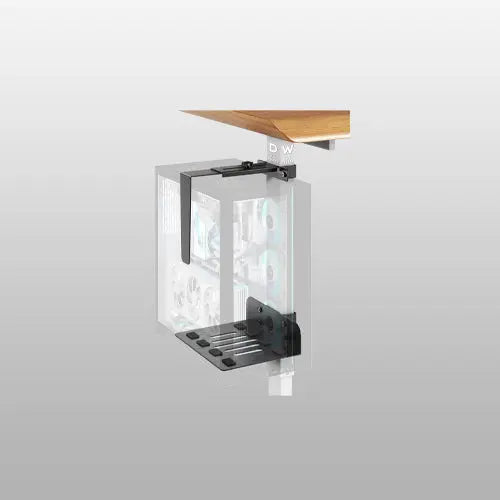PUTORSEN Under Desk PC-Mount for Standing Desk, No Drill, Height Adjustable, Heavy Duty, with Non-Slip Pads, Max Load 44lbs, Black PUTORSEN