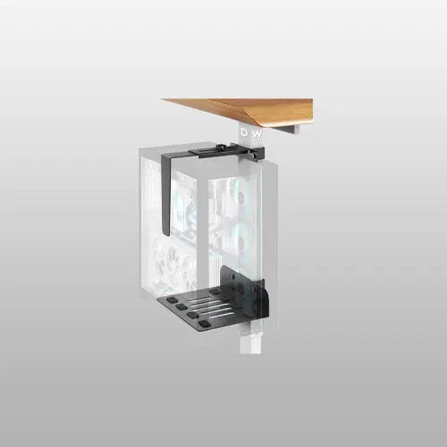 PUTORSEN Under Desk PC-Mount for Standing Desk, No Drill, Height Adjustable, Heavy Duty, with Non-Slip Pads, Max Load 44lbs, Black PUTORSEN