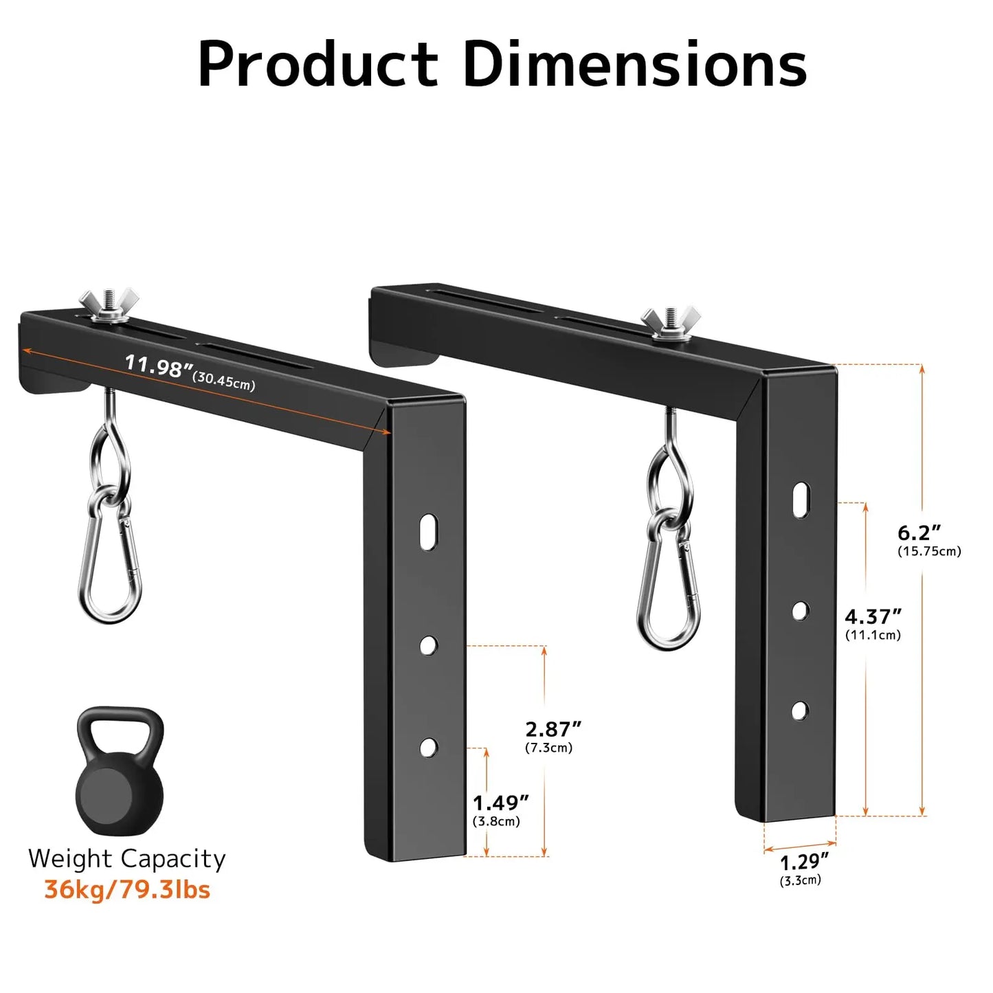 PUTORSEN Universal Projector Screen Ceiling Mount L-Brackets, Wall Hanging Mount 12 inch Adjustable Extension with Hook Kit, Hold up to 80 lbs, for Home Projector and Movie Screens PUTORSEN