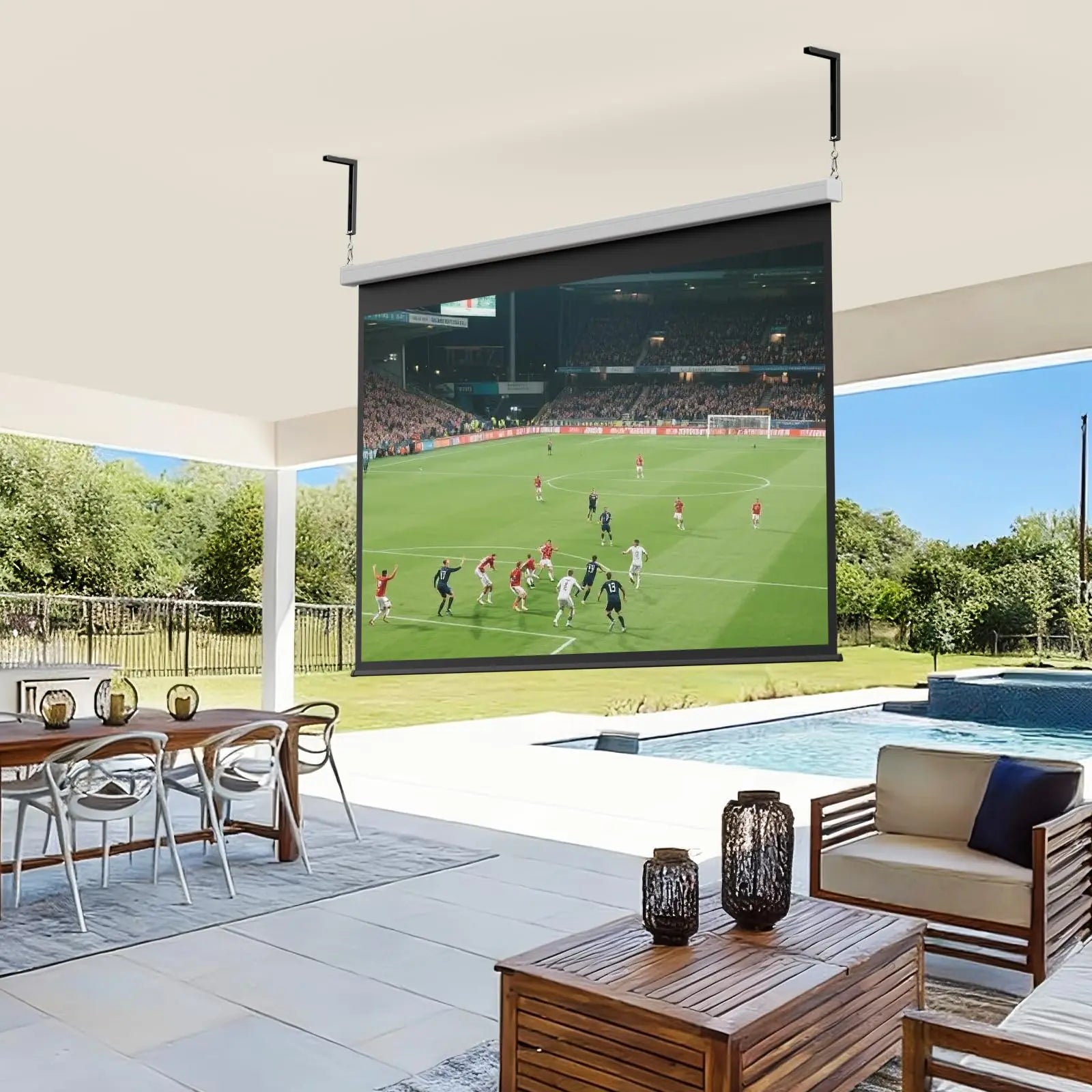 PUTORSEN Universal Projector Screen Ceiling Mount L-Brackets, Wall Hanging Mount 12 inch Adjustable Extension with Hook Kit, Hold up to 80 lbs, for Home Projector and Movie Screens PUTORSEN