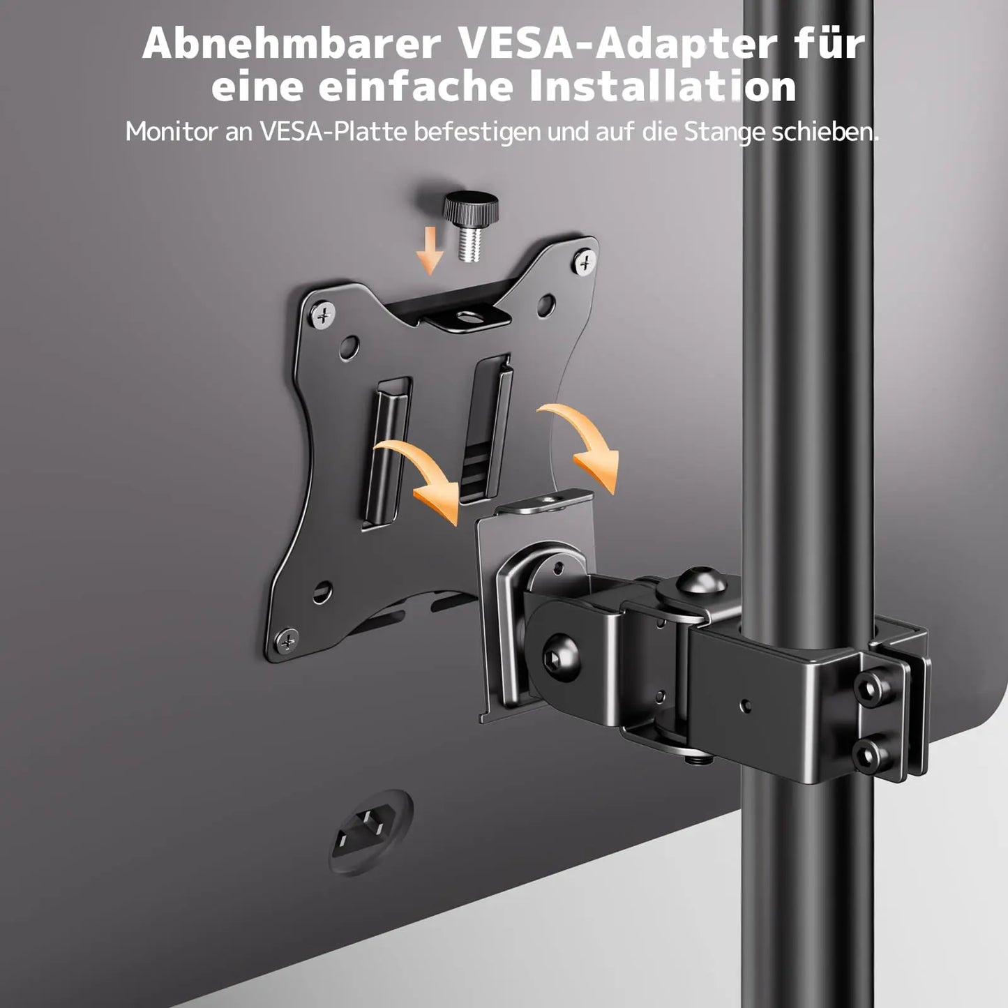PUTORSEN Universal VESA Pole Mount for 17”- 32” Screens,Holds to 22Lbs, Adjustable Monitor Mount with 75x75/100x100 VESA Plate, Tilt/Swivel/Rotation PUTORSEN
