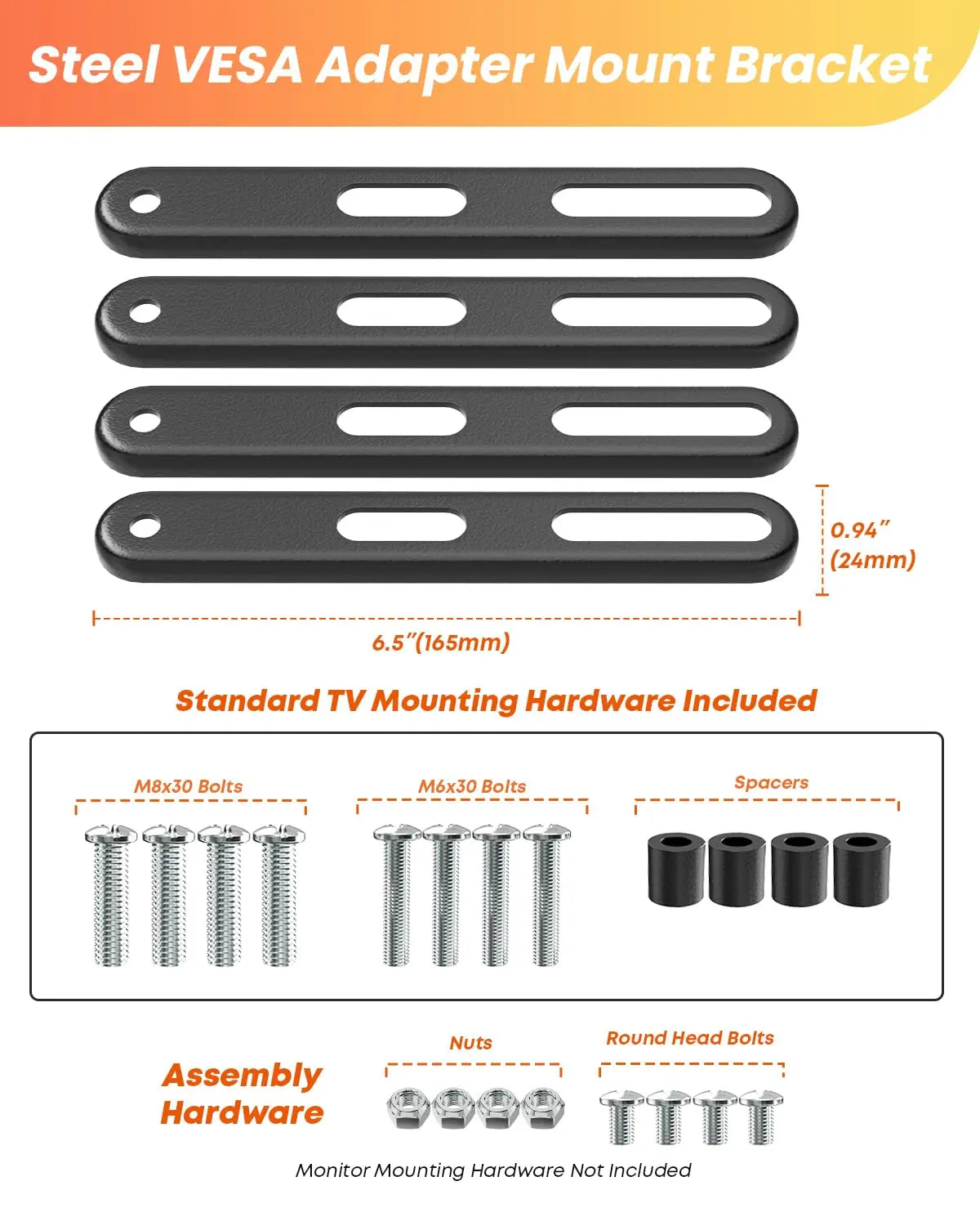 PUTORSEN VESA Adapter Plate for TV Mounts, Universal TV Mount Adapter Bracket for 32-55 Inch LCD LED TVs PUTORSEN