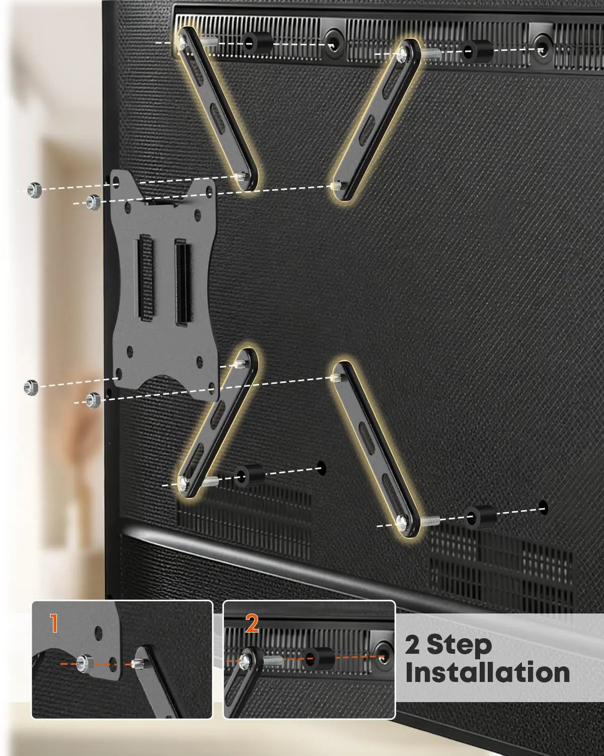 PUTORSEN VESA Adapter Plate for TV Mounts, Universal TV Mount Adapter Bracket for 32-55 Inch LCD LED TVs PUTORSEN