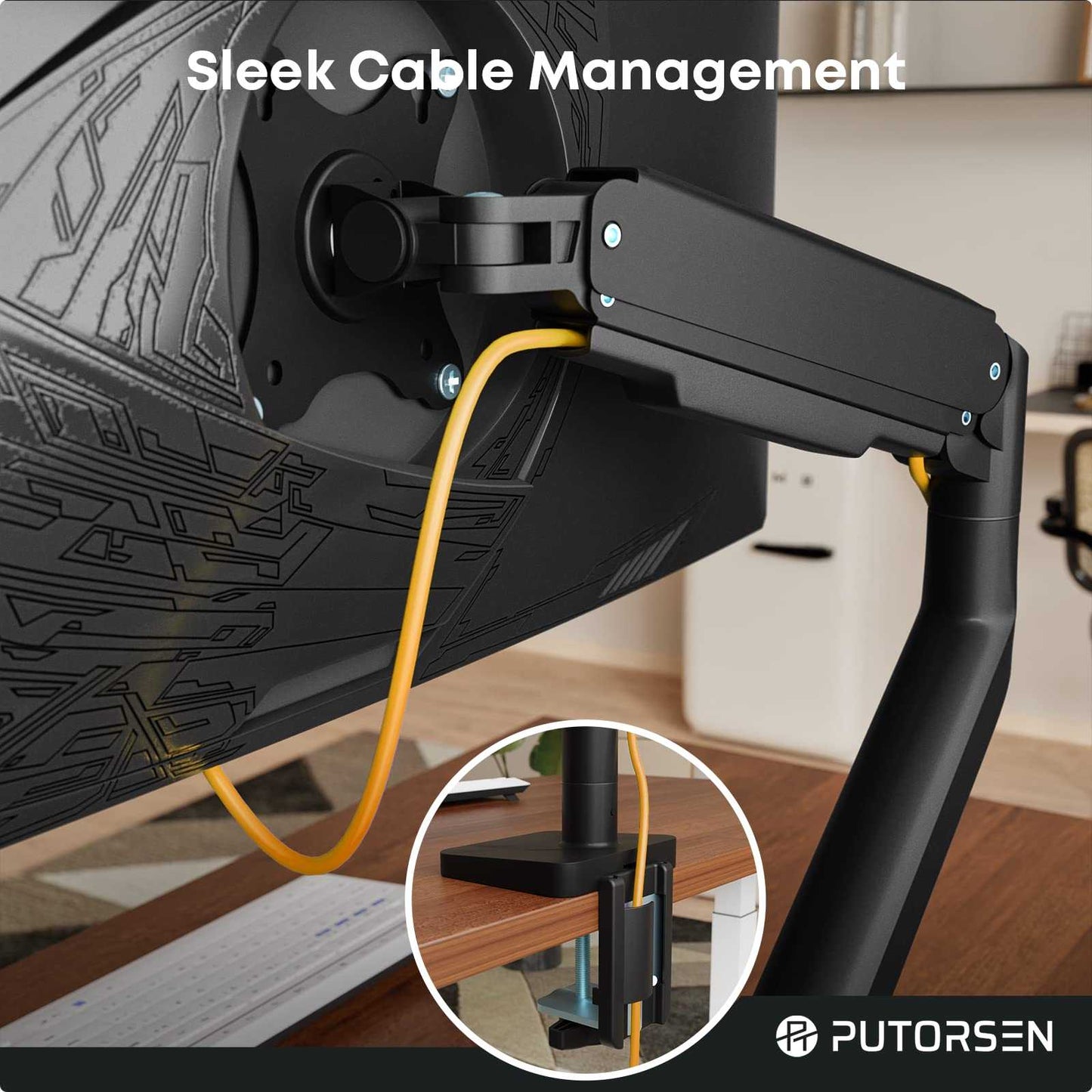 PUTORSEN monitor mount 1 monitor for 17-45 inch flat curved screen PUTORSEN