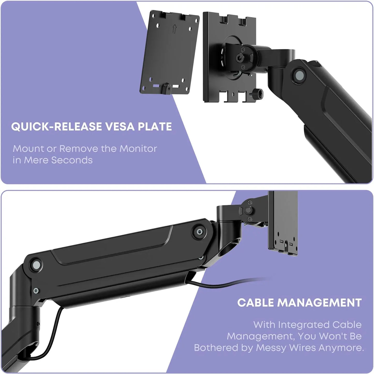 Premium Heavy Duty Monitor Arm for Ultrawide Screens up to 49 inch and 39.6lbs PUTORSEN