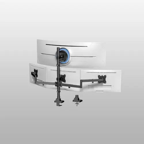 Quad Monitor Mount for up to 49 inch Ultrawides on Top and 27 inch Screens on Lower Brackets,Heavy Duty,Fully Adjustment, Holds up to 44 lbs PUTORSEN