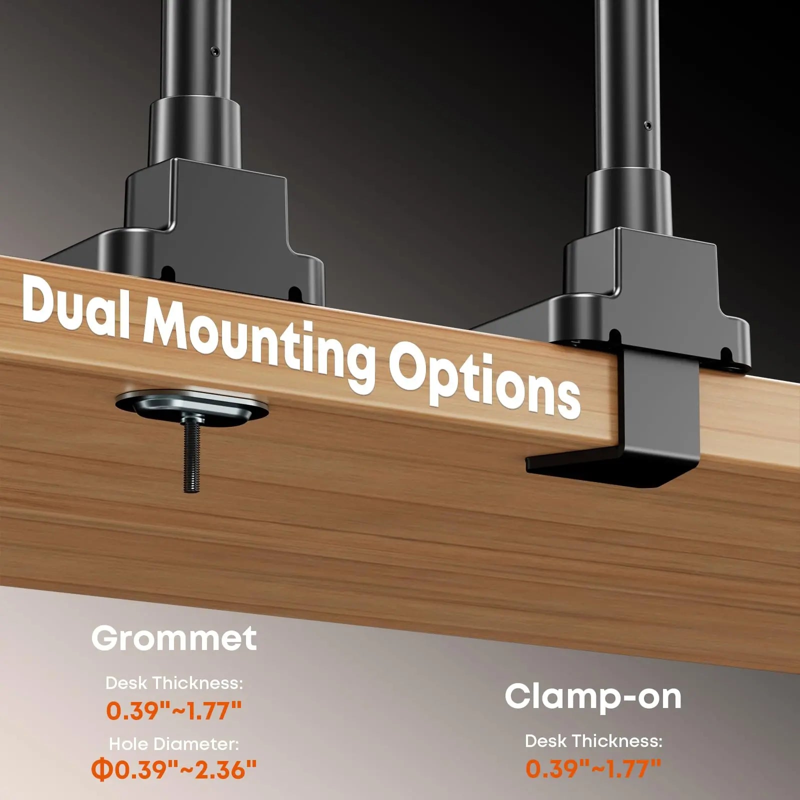 Quad Monitor Mount for up to 49 inch Ultrawides on Top and 27 inch Screens on Lower Brackets,Heavy Duty,Fully Adjustment, Holds up to 44 lbs PUTORSEN