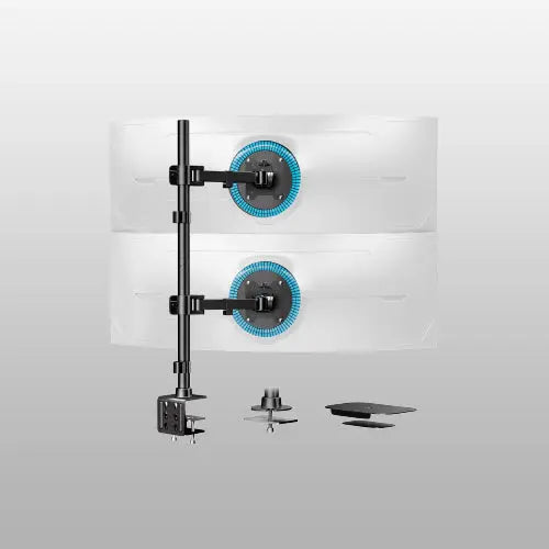 Vertical Dual Monitor Mount -17 to 49 Inch Dual Monitor Stand, Max Load 44 lbs (per Screen), Black PUTORSEN