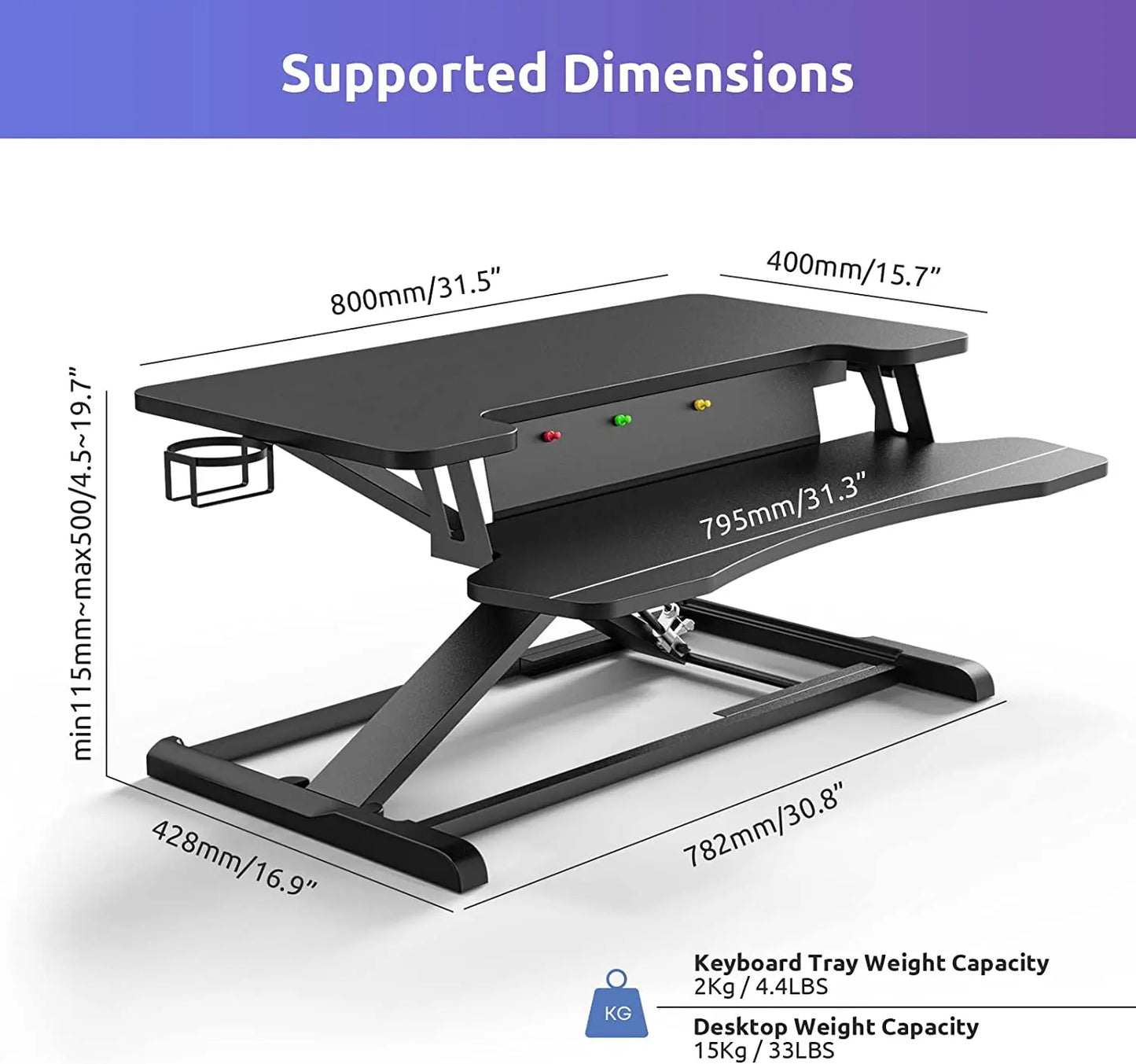 32 Inch Standing Desk Converter PUTORSEN