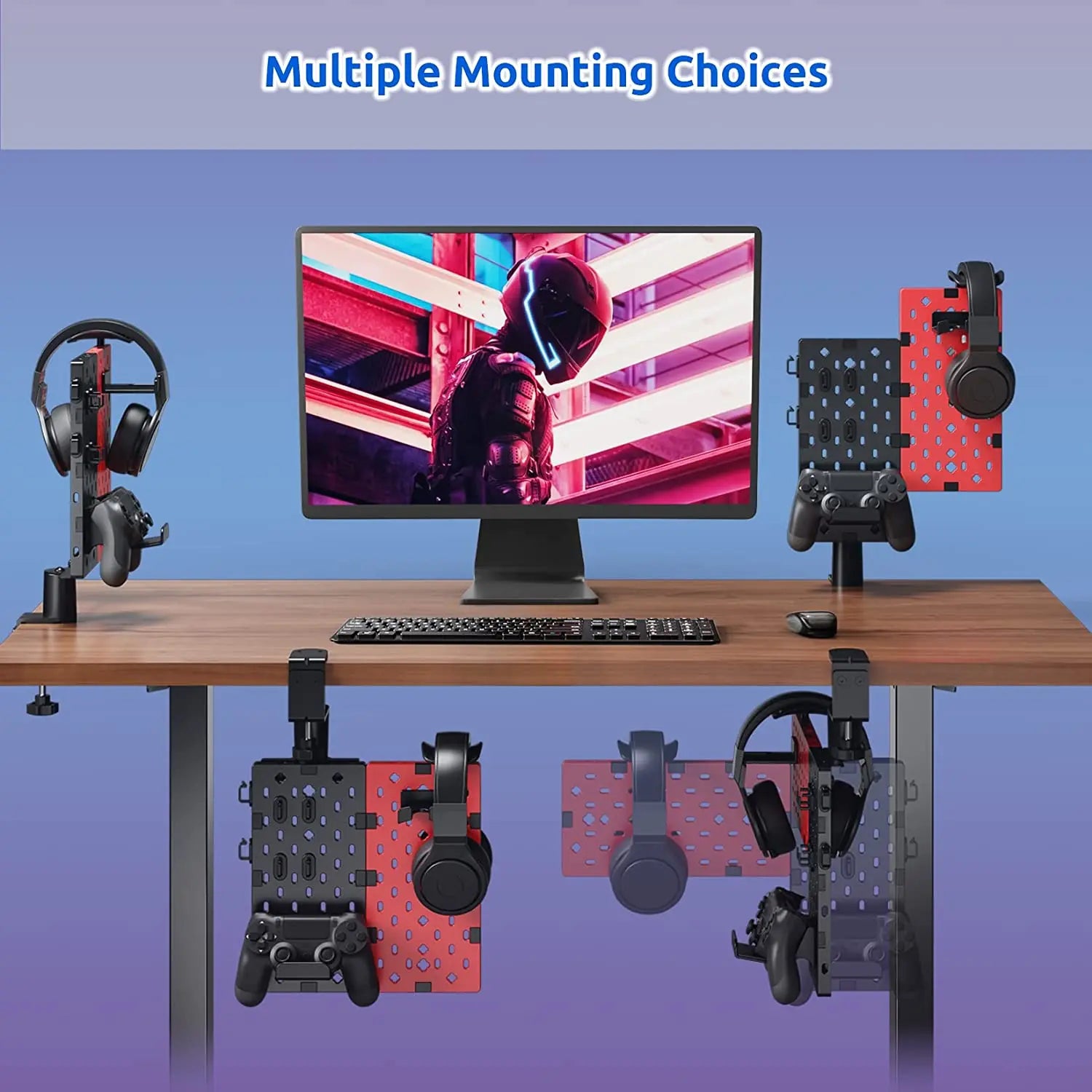 4 in 1 Rotatable Game Controller and Headphone Clamped Stand for Desk PUTORSEN