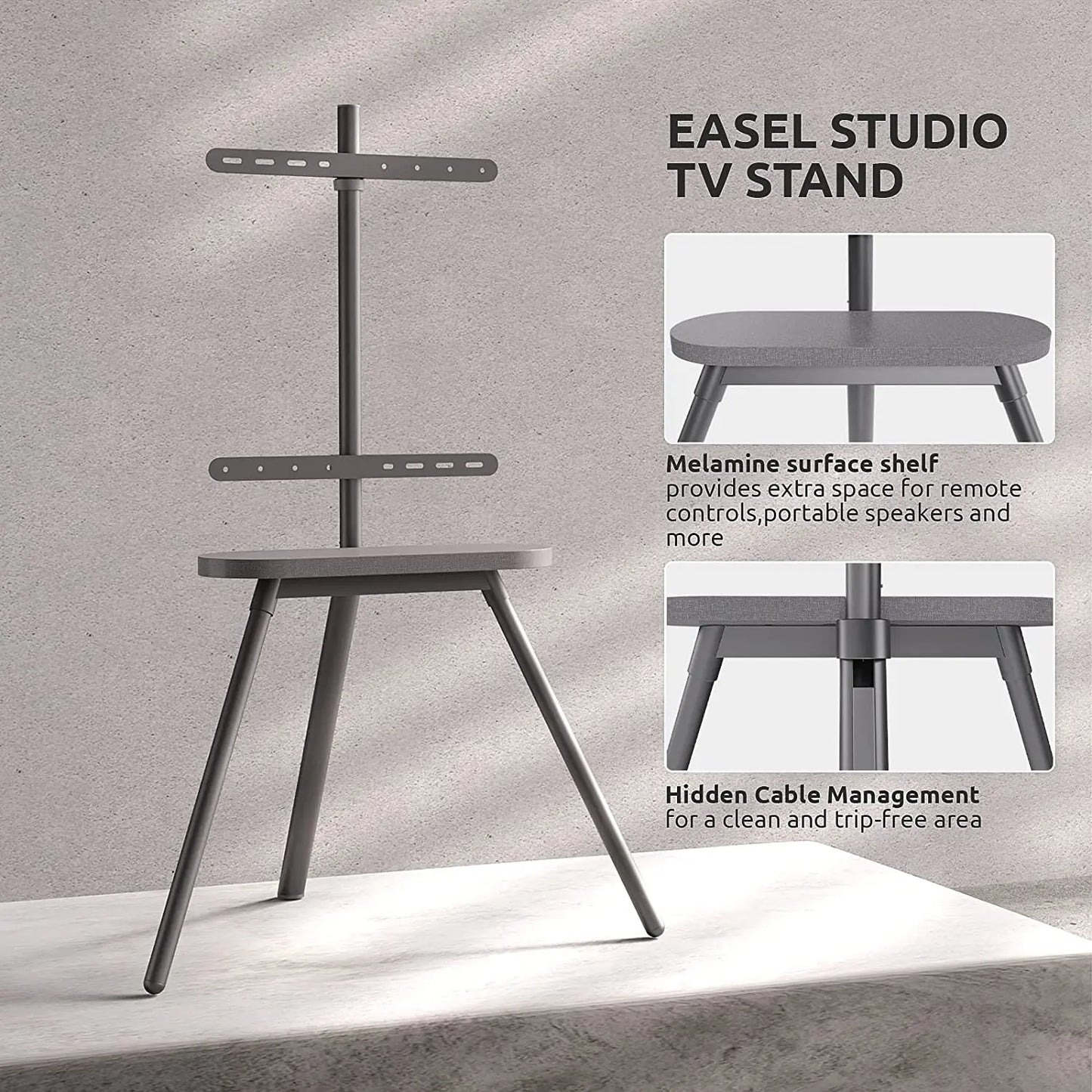 Easel TV Floor Stand for Most 43 to 65 Inch Screens PUTORSEN