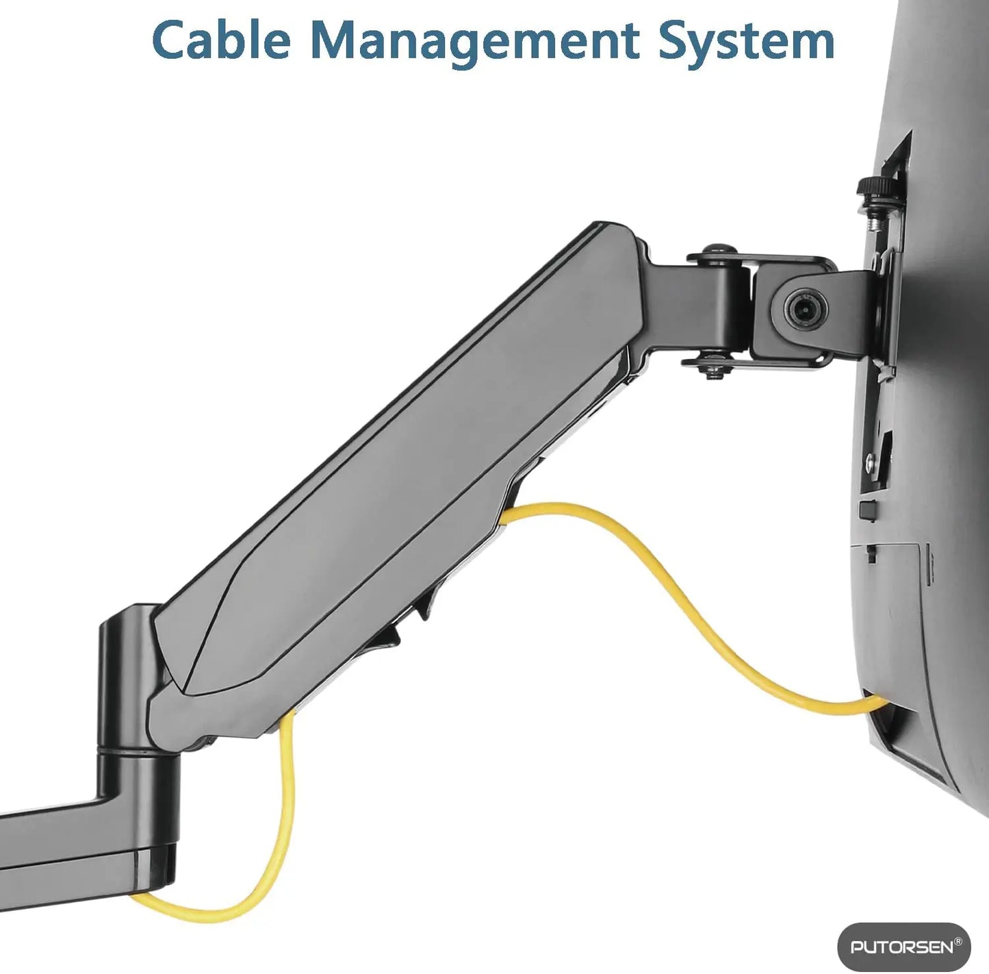 Monitor Arm Wall Mount for Most 17 to 27 Inch Monitors and Small TV PUTORSEN